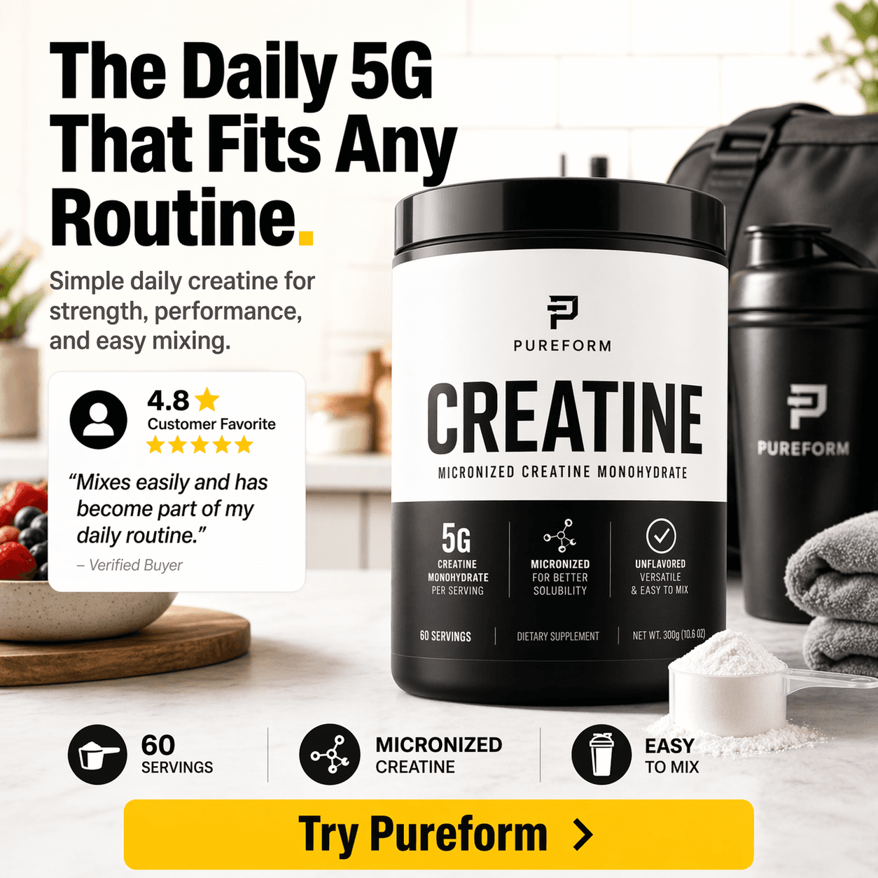 Routine creatine ad output