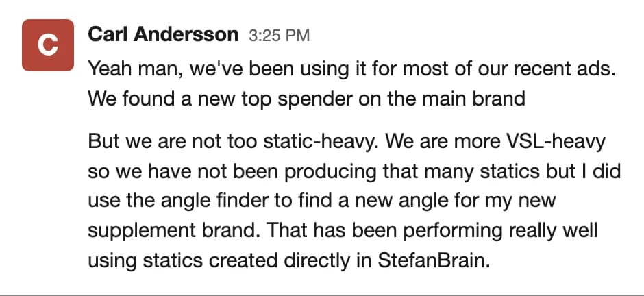 Carl Andersson (Slack): We've been using it for most of our recent ads. We found a new top spender on the main brand