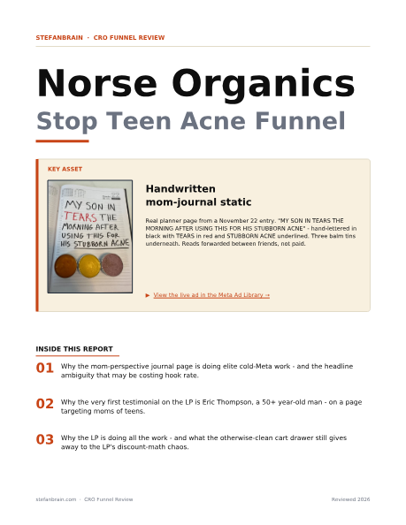 Norse Organics CRO Funnel Review PDF preview